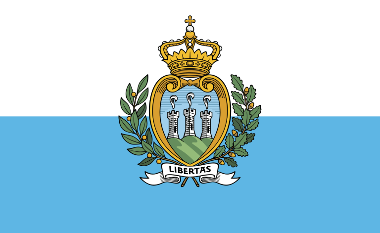 Flag of San Marino representing the national tax administration and VAT legislation